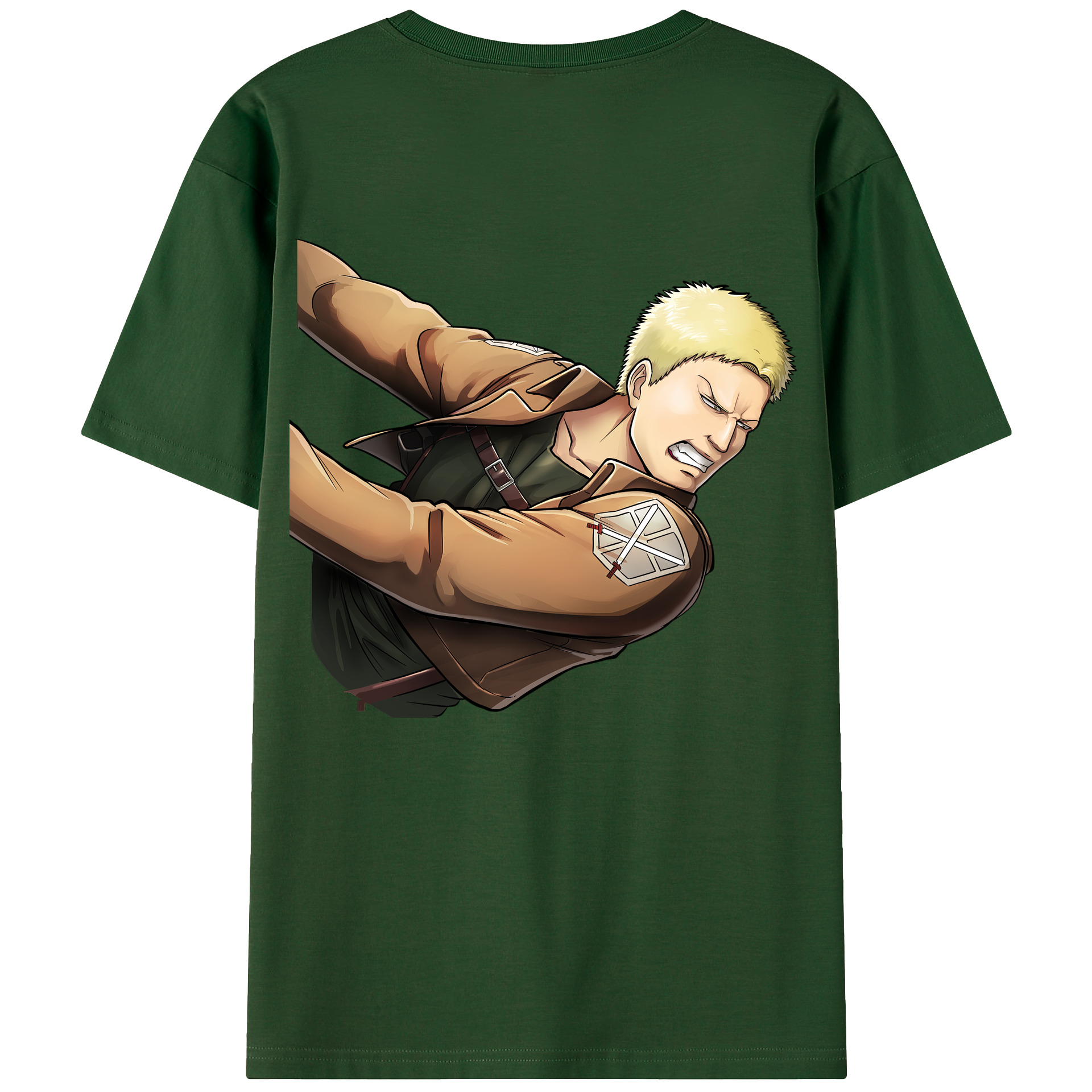 （画像用） 進撃の巨人 ライナー・ブラウン Attack on Titan Reiner Braun 綿100％半袖Tシャツ（背面プリント）